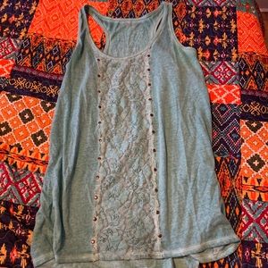 Teal blue tank top